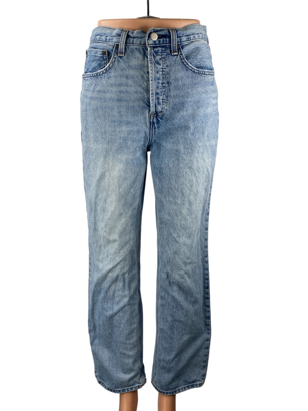 Denim Forum The Joni Women's Light Blue High Rise Loose Straight Jeans Pants 25